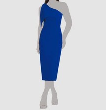 Dress the Population Women's Blue Asymmetrical MIDI Dress Size M