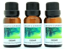 3 Cedar 1/2oz Premium Grade Scented Fragrance Oil Crazy Candles