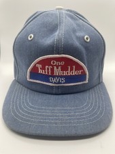 One Tuff Mudder Davis Vintage Denim Snapback Hat RARE Retro Cap Made in the USA