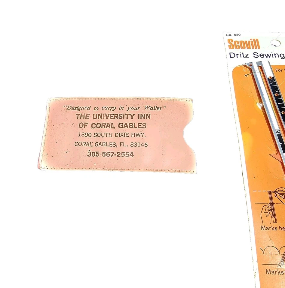 Scovill Dritz Sewing Gauge & University Inn Coral Gables Wallet Thread Pack NOS - Image 4 of 4