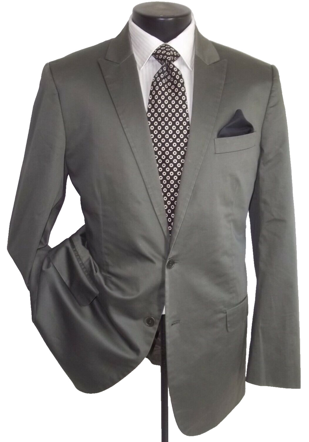 # Helmut Lang solid olive 2button peak lapel cott… - image 2