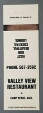 Valley View Restaurant - Camp Verde, Arizona Matchbook Cover