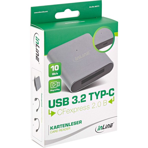 InLine® Card Reader USB 3.2 Gen.2 USB-C oder USB-A, für CFexpress Typ-B Karten - Bild 6 von 6