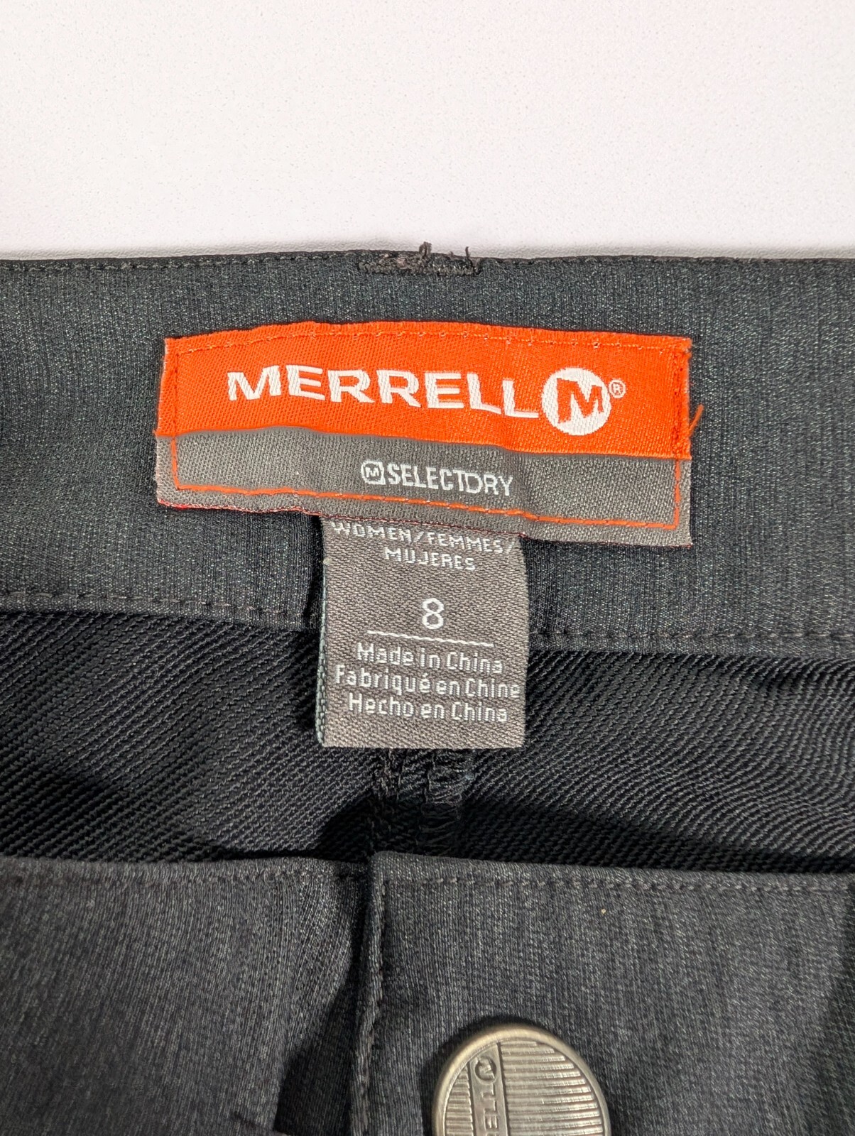 Pantalone Merrell donna taglia 8 ambra softshell SelectDry grigio antracite tasche zip