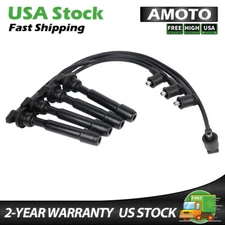 4X Spark Plug Wires For Hyundai Elantra Tiburon Kia Spectra Soul L4 2750123B70