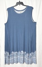 Style & Co Women’s Plus Size Sleeveless Flip-Flop Printed Dress Color Blue Sz 2X