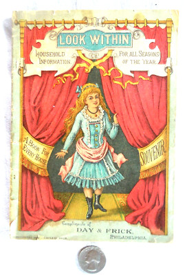 c. 1886 info booklet & cook book ''HOUSEHOLD INFORMATION DAY & FRICK PHILADELPHIA