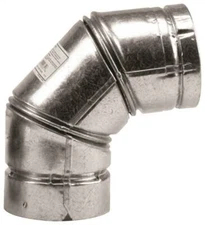 Selkirk 243231/243230 Type L Vent PELLET Stove Pipe Elbow, 3" Galvanized 9271768