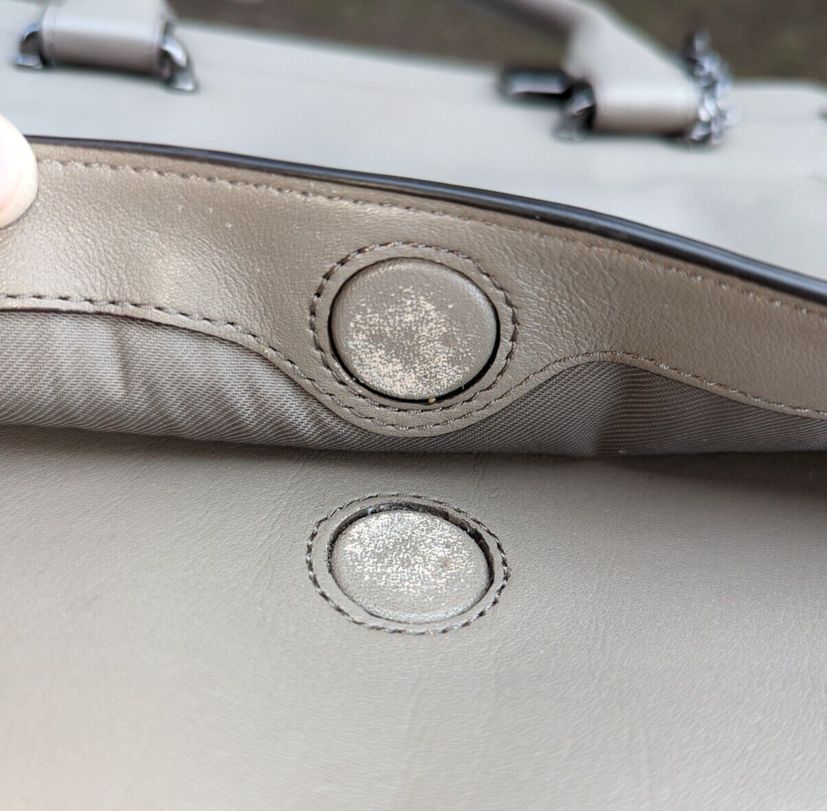 COACH Taupe Grey Leather SWAGGER FRAME SATCHEL Shoulder Crossbody