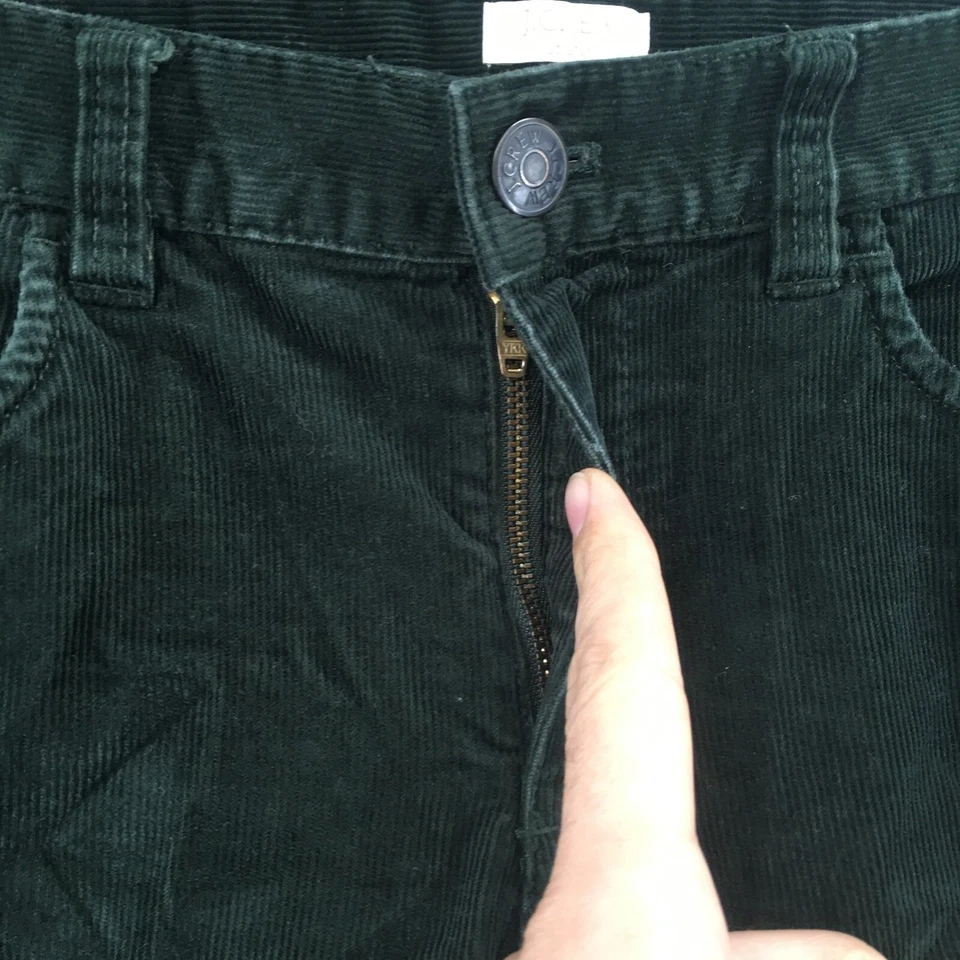 Pantalones de pierna cónica J.Crew para mujer 28S (real 31X26) verde pana cremallera elástica Foto 3 de 4