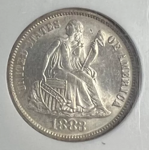 🔥 1883 SEATED LIBERTY DIME GRADED NGC MS65 [ENN COINS]