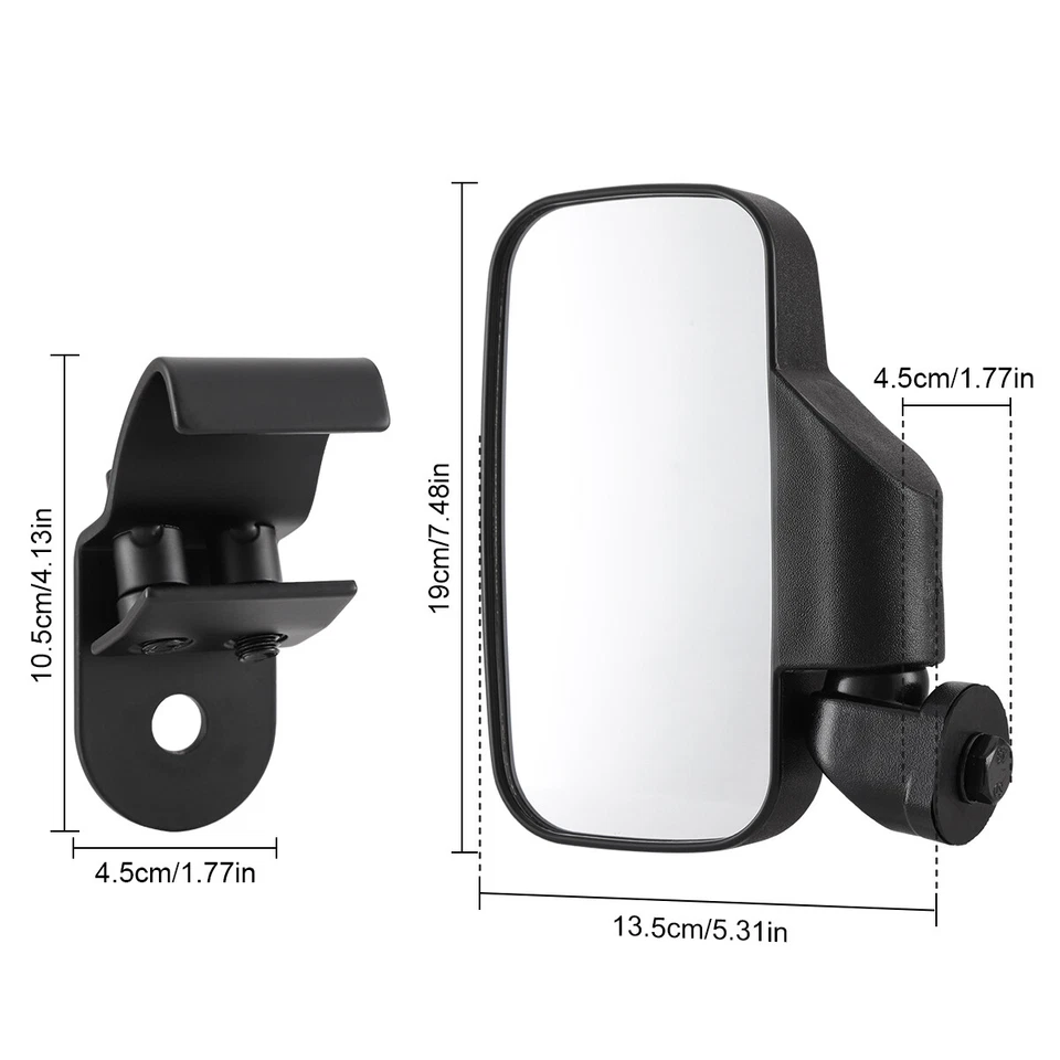 Espejos retrovisores laterales UTV para Polaris Ranger 500 570 XP 900 1000/General XP1000 Foto 4 de 4
