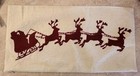Pottery Barn Red Embroidered Santa Sleigh & Reindeer Lumbar Pillow Cover ONLY 
