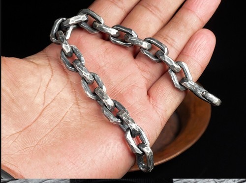 22.5cm Men's Solid 999 pure Silver Link Bracelet bangle Chain Jewelry A5985 - Picture 4 of 5