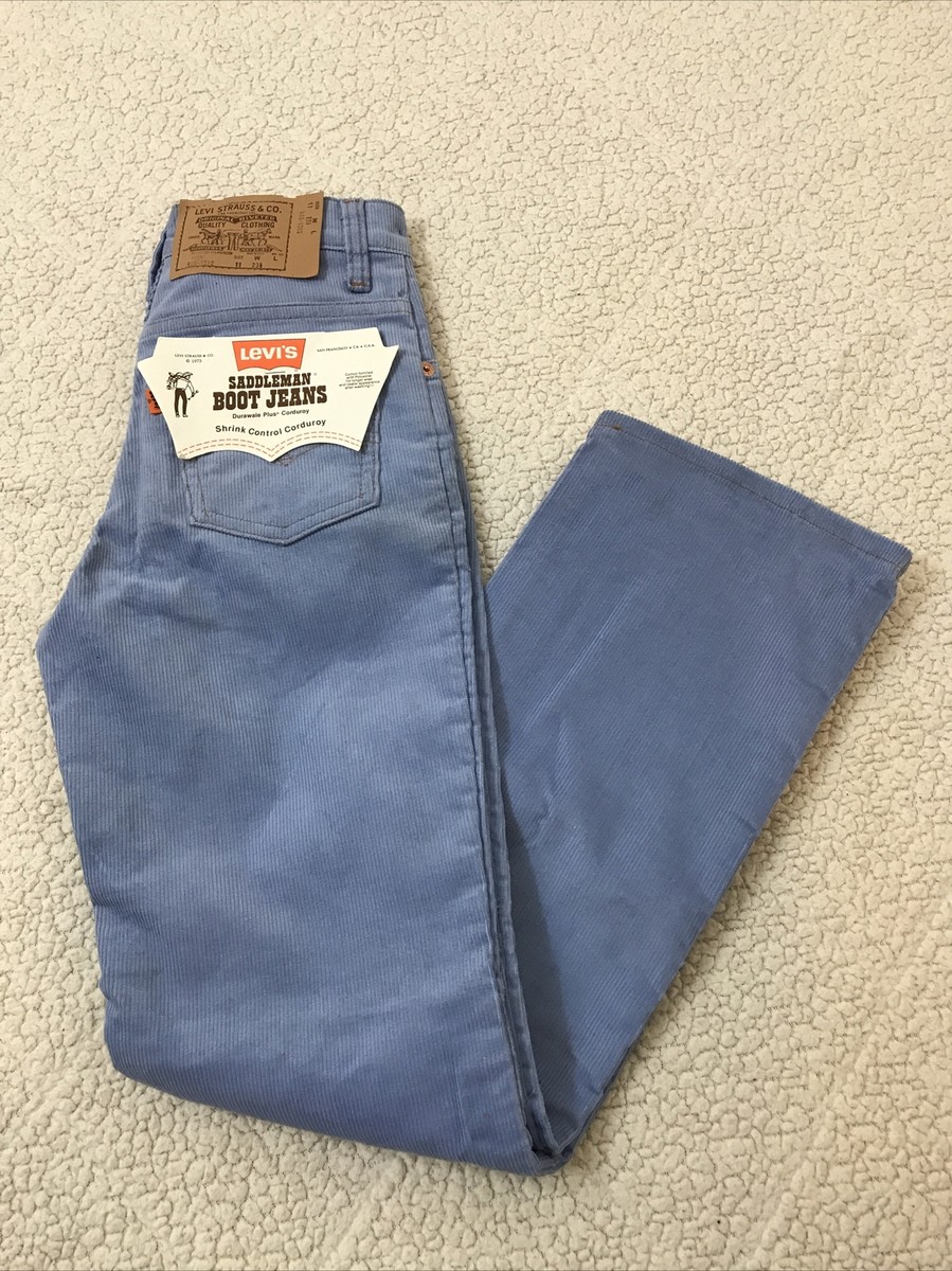 VINTAGE 1973 LEVIS SADDLEMAN BOOT JEANS BLUE CORDUROY 416 VINTAGE 1973 LEVIS SADDLEMAN BOOT JEANS BLUE CORDUROY 416