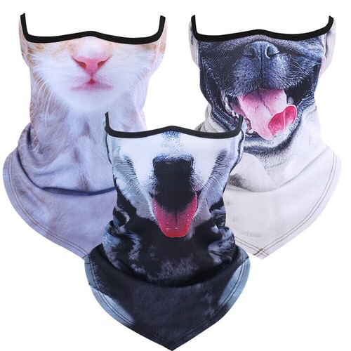 3D Prints Animal Pattern Half Face Mask Neck Gaiter Warmer Scarf for Men Women