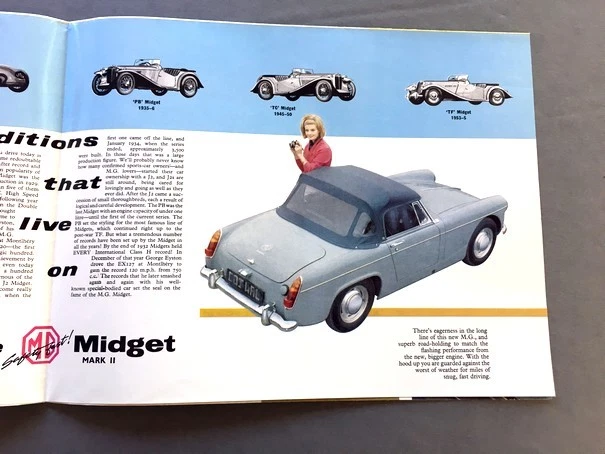 1963 1964 MG Midget Original Vintage Car Sales Brochure Catalog Foto 3 de 4