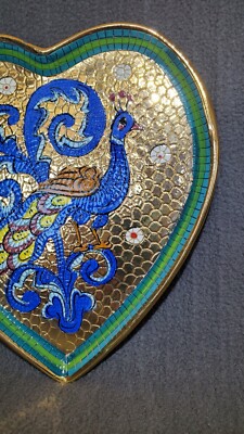 Lavorato A Mano In Oro Zecchino Hand Painted With Gold Heart Plate