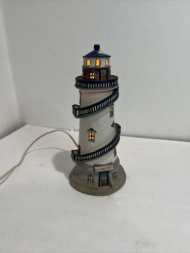 Lemax Haverford Lighthouse 10.5" Nautical Decor Tested Works - Picture 1 of 7