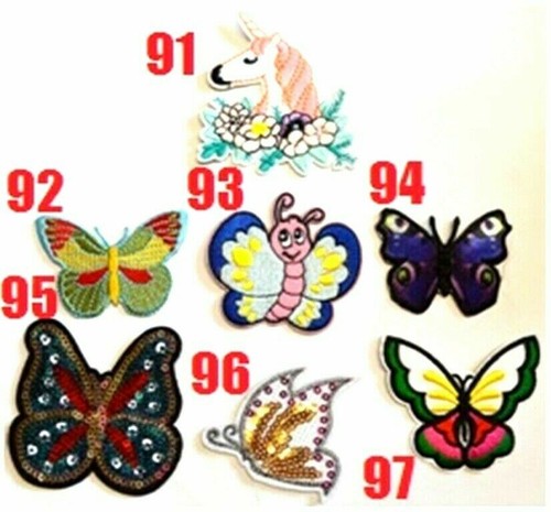BN Embroidered Badge Iron Sew On Patch RAINBOW SKULL UNICORN BUTTERFLY GOTH (B4) - Picture 185 of 228