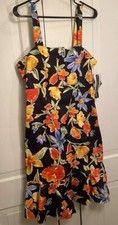 Madison Leigh Flowered Dress Size 14 Straps Summer Built in Bra MSRP $68 NWT