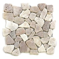 Divero 11 Fliesenmatten Mosaikfliesen Flussstein Naturstein Creme á 32 X 32 Cm