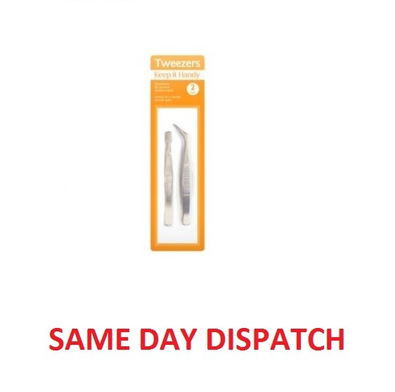Stainless Steel Tweezers 2pk for Crafts Electronics etc