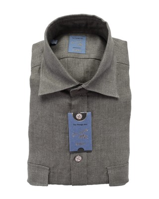 NWT BARBA Napoli DRESS SHIRT Dandy life green linen handmade 40 15 3/4