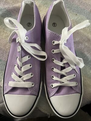 ZGR Women’s Canvas Low Top Sneaker Lace-up Classic Casual Shoes lavender 