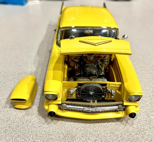 ๐ Built Diecast 1957 Chevy Yellow Hot Rod Dragster Race Car 1/24 ๐ - Picture 11 of 16