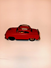 Vintage Red Friction Tin Toy Limousine. "Drive Carefully Airport " Japan 1960