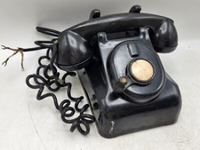 Vintage 1957 Leich 901B Bakelite Non-Dial Crank Desk Phone w/ Handset *READ*