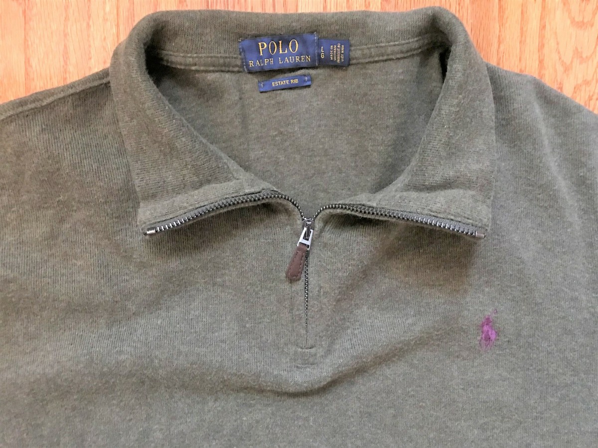 Men's Polo By Ralph Lauren 1/4 Zip Long Sleeve Sweatshirt, Size