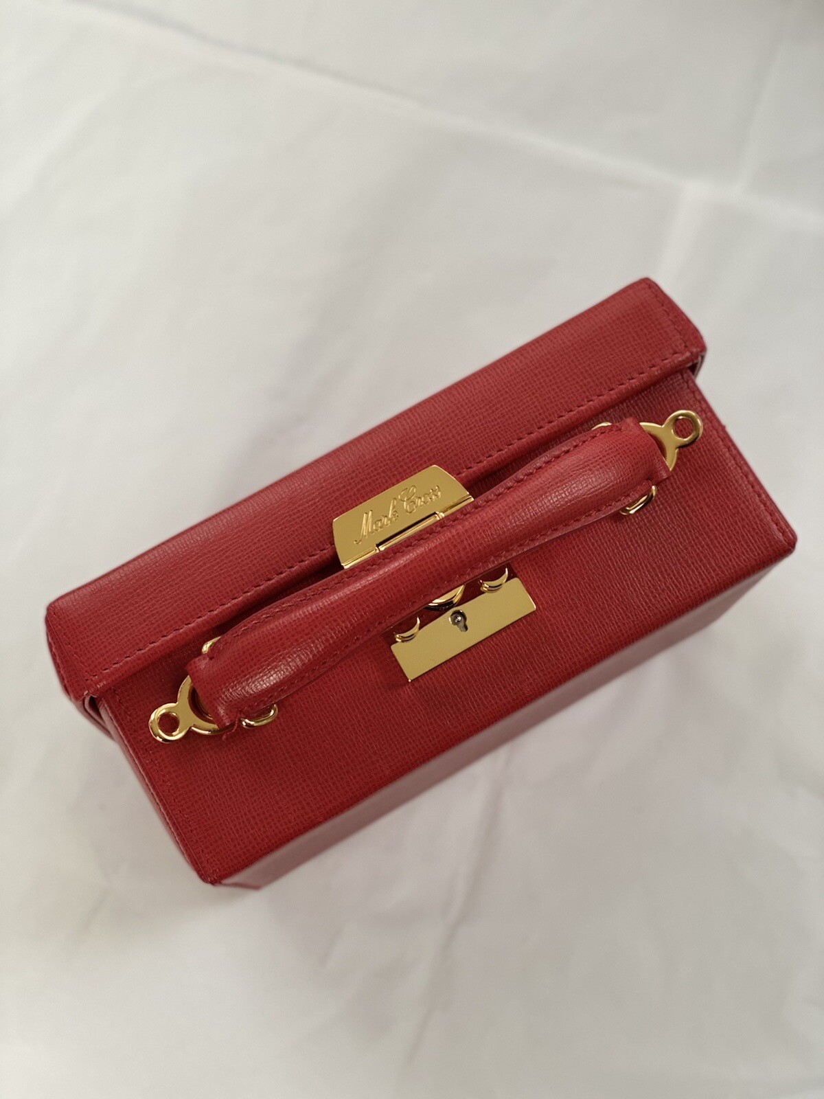 Luxury Mark Cross Red Grace Box Bag - Iconic Leather Handbag image 4