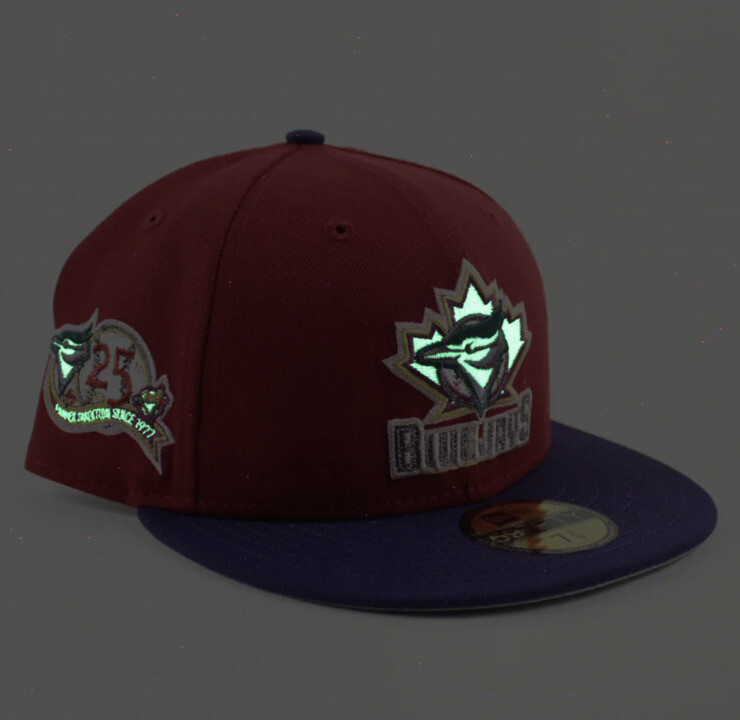 New Era 59fifty Toronto Blue Jays Wine Red Purple Brim 25 