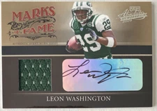 LEON WASHINGTON 2006 Absolute Marks Of Fame ROOKIE CARD AUTO & PATCH #3/100 VHTF