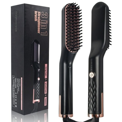 Plancha De Pelo Profesional 3-En-1 Rizadora y Alisadora Peinado Cabello  Cepillo | eBay
