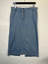 Vintage Liz Claiborne Skirt Adult 12 Maxi Denim Y2K Cotton Chic Women A16