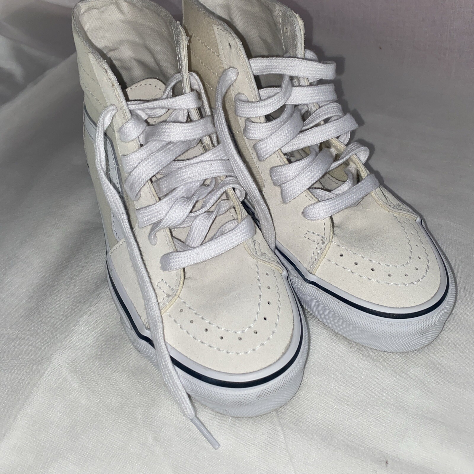 Vans SK8 HI Womens Size Women’s 6.5 All White Canvas High Top Skateboard Shoes