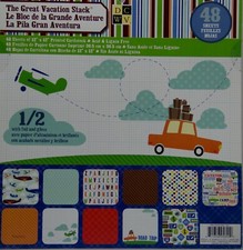 DCWV 12x12 The Great Vacation Stack Scrapbook Paper Pad 48 sheets NEW