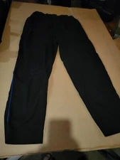 Happy Chef Poly Cotton Blend Baggy Pants (Black, XL Blue Trim)