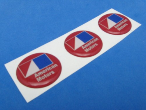 AMC ROUND DECAL DOMED EMBLEM STICKER SET OF THREE #001 - Picture 2 of 2