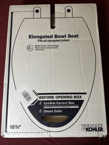 Kohler Elongated Toilet Seat In Biscuit 18 5/8" Quiet Close Grip Tight 20110-96