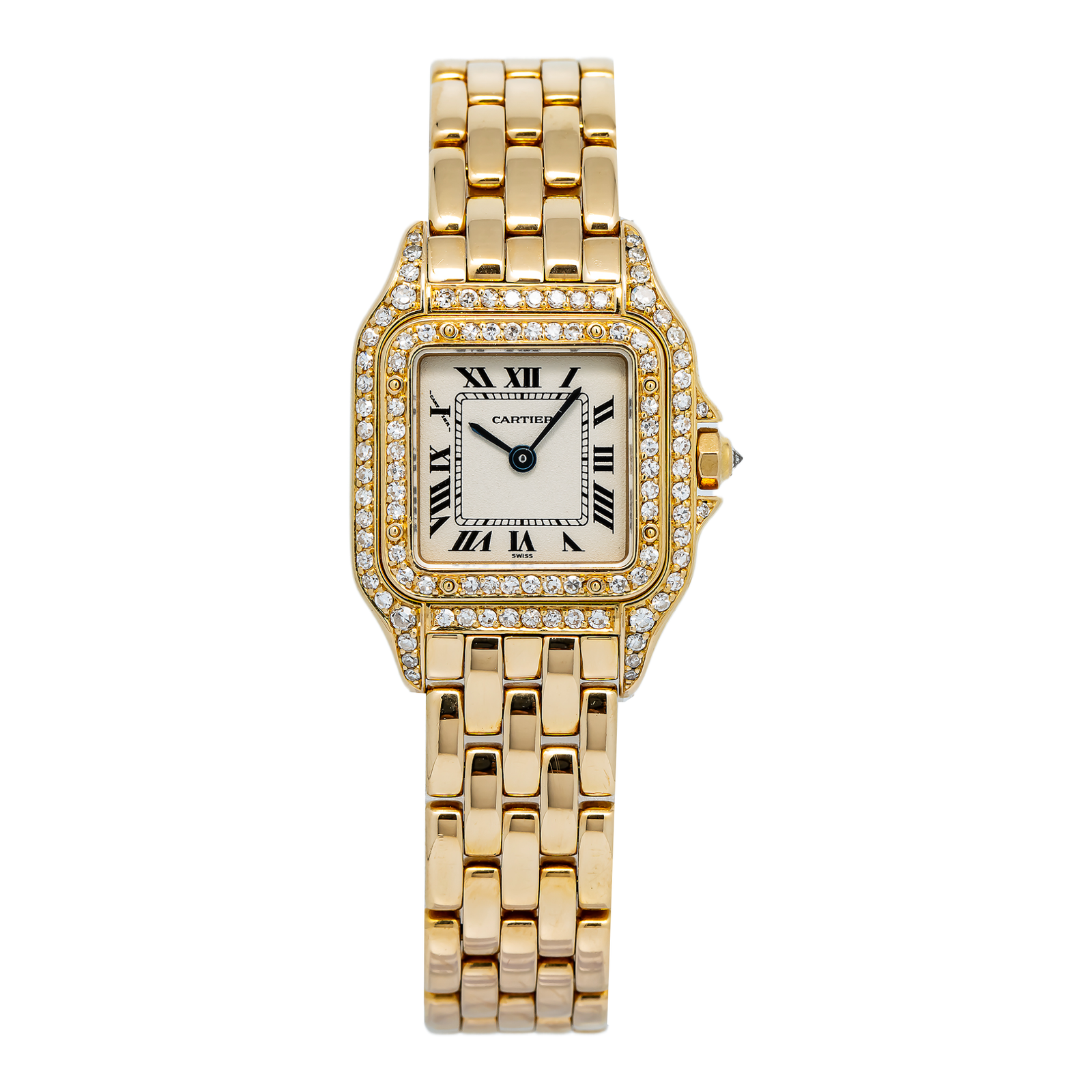 Cartier Panthère 8057 18k Yellow Gold White Dial Quartz Womens Watch 22mm-image