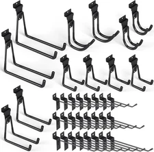 36 Pack Heavy Duty Slatwall Hooks, Black Garage Slatwall Panel Utility Hooks