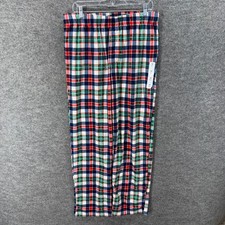 New Unbranded Pajama Pants Men M Blue Plaid Elastic Waist Sleepwear