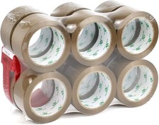 Brown Packing Tape Refills, Heavy Duty 12Rolls with 1 Dispenser for Packaging,