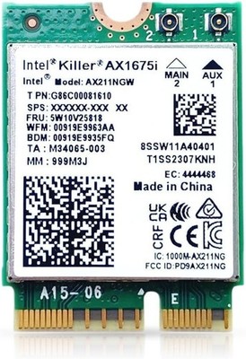 Intel AX1675i Killer Series Upgraded WiFi 6E Adapter | M.2 WiFi Card