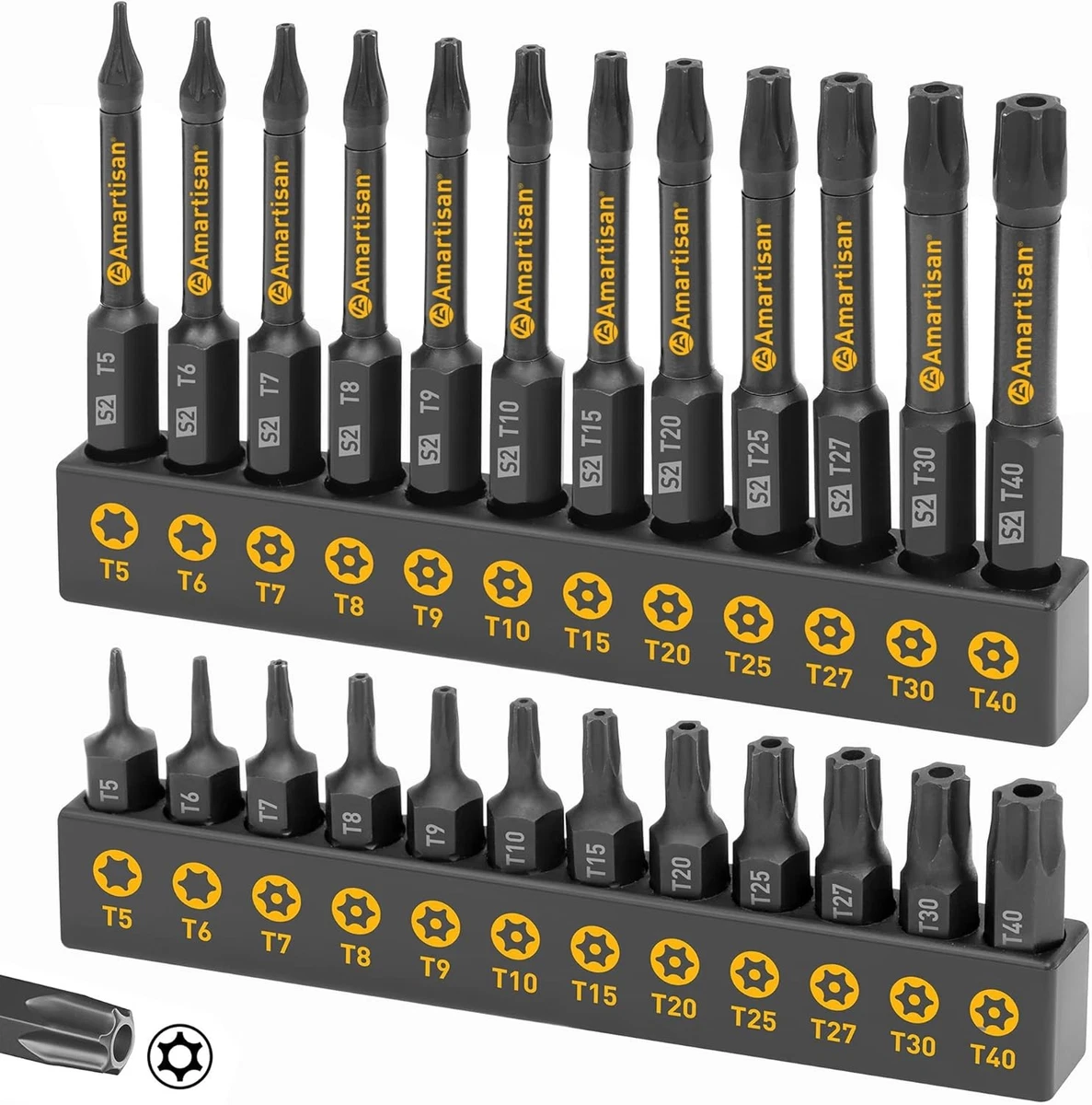 Juego De 7 Piezas De Inserciones Torx T15 A T50, Para Llave De 10mm (3/8), Marca BGS, Ideal Para Mecánica