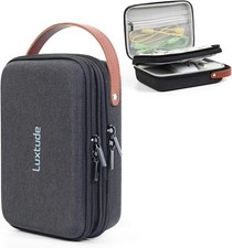 Double-Layer Hard Shell Electronics  Charger Travel Organizer Case Black 